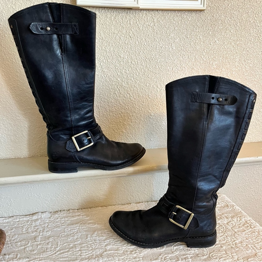 Timberland Savin Hill‎ Tall Black Leather Riding Boots Women’s Size 7